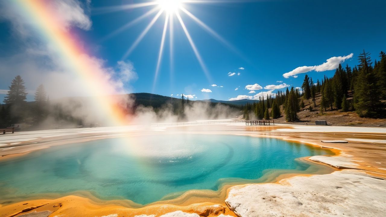 Tranquil Grand Prismatic Rainbow in Spring