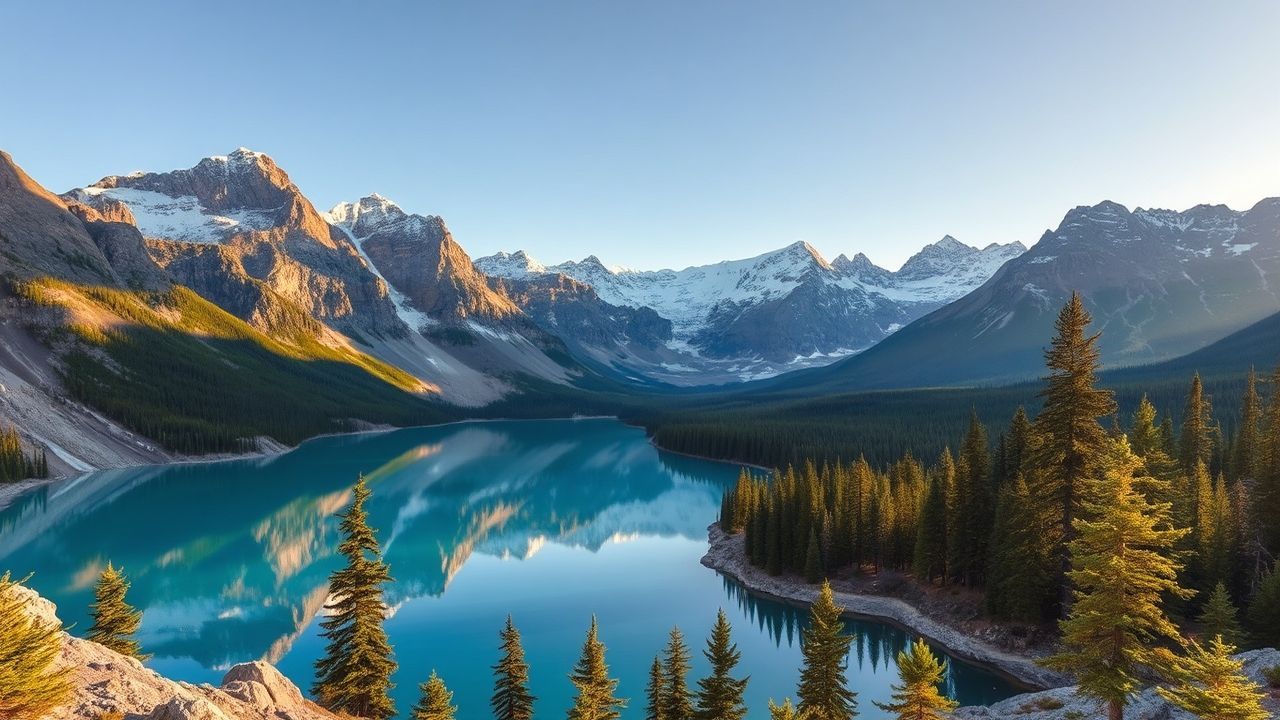Golden Canadian Rockies Moraine Reflections