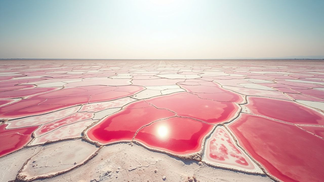 Fierce Salt Ponds Pink from Above