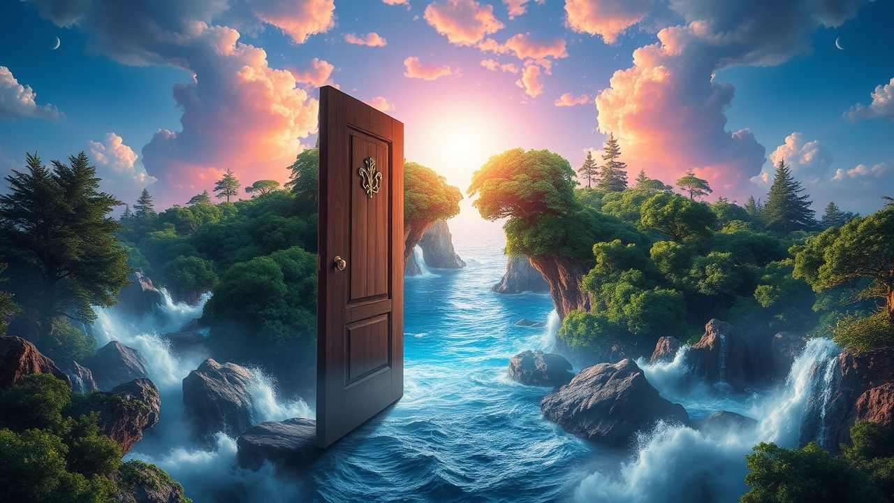 Towering Door Ocean Opening