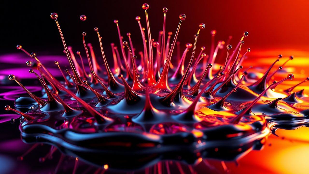 Shimmering Ferrofluid Spikes Glossy