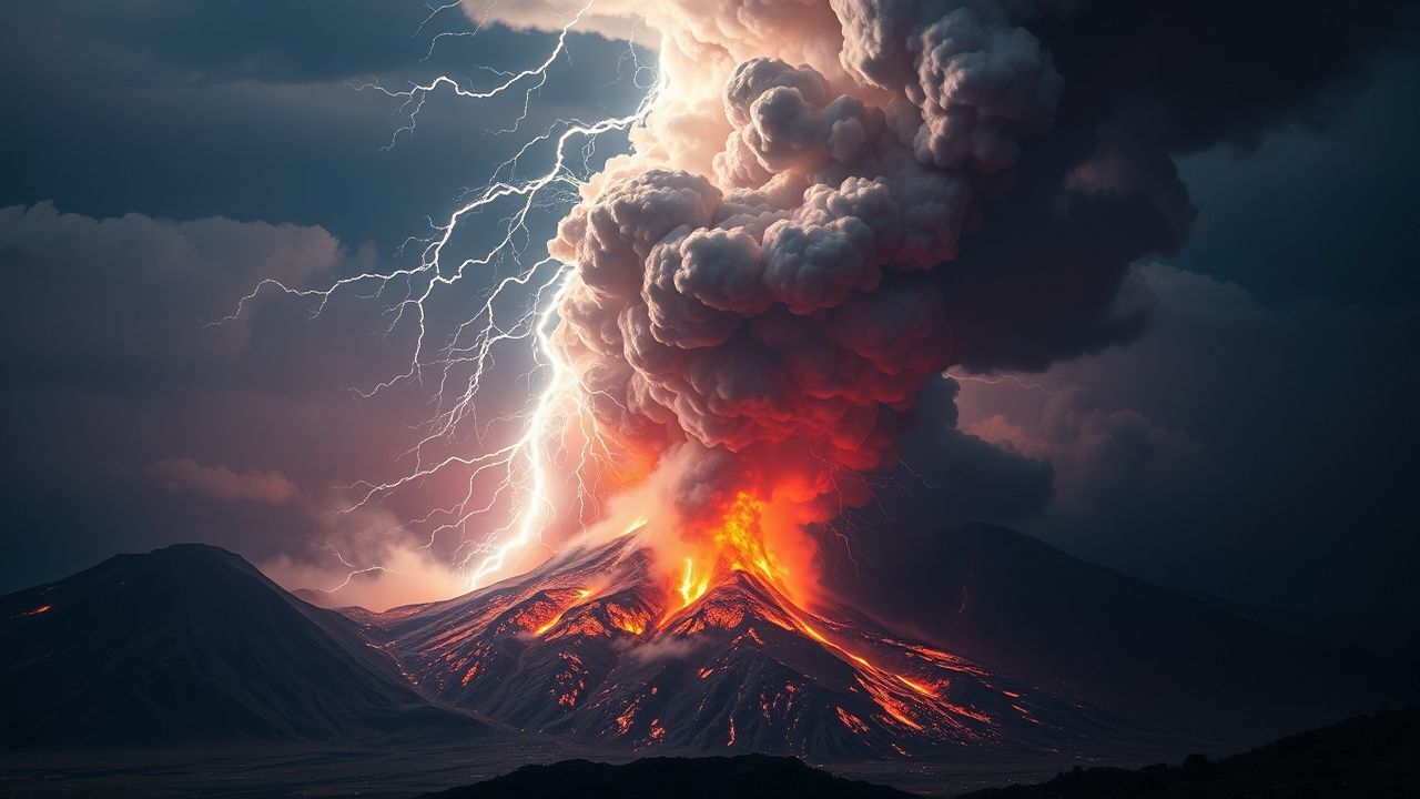 Enchanted Volcanic Lightning Eruption