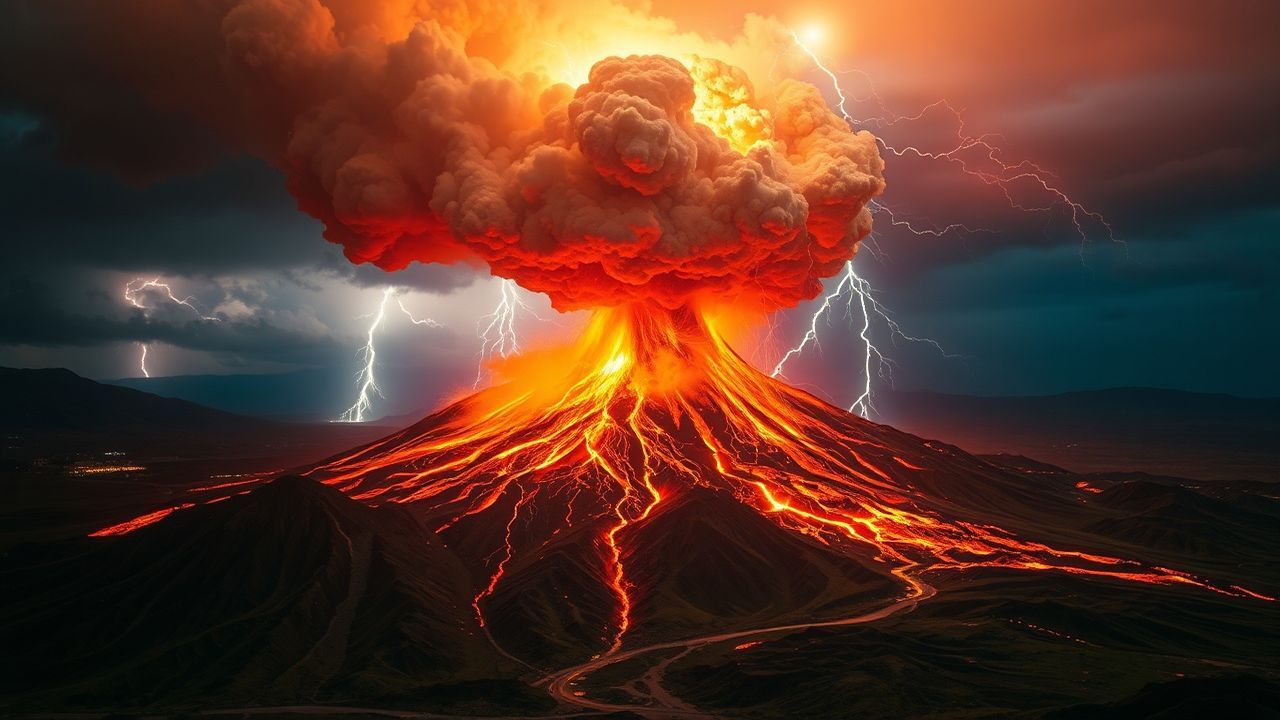 Remarkable Volcanic Lightning Eruption