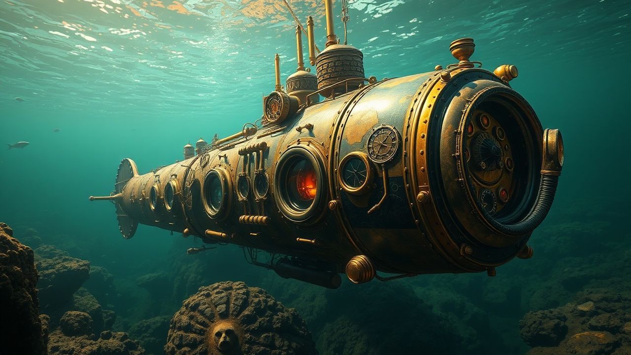 Brass Nautilus Submarine Brass Depths