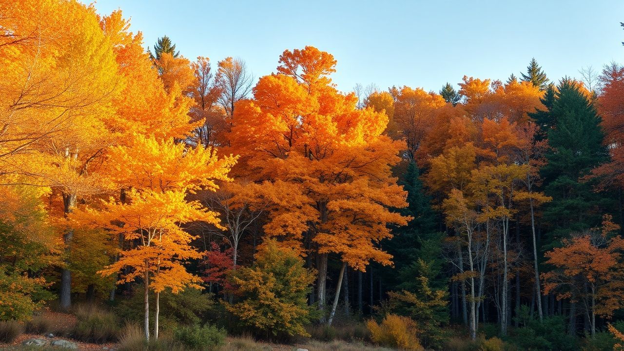 Serene Forest Explosion Colors in Autumn