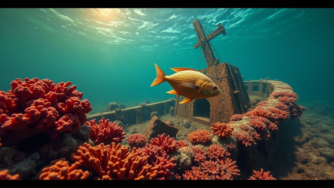 Dreamlike Shipwreck Coral Encrusted
