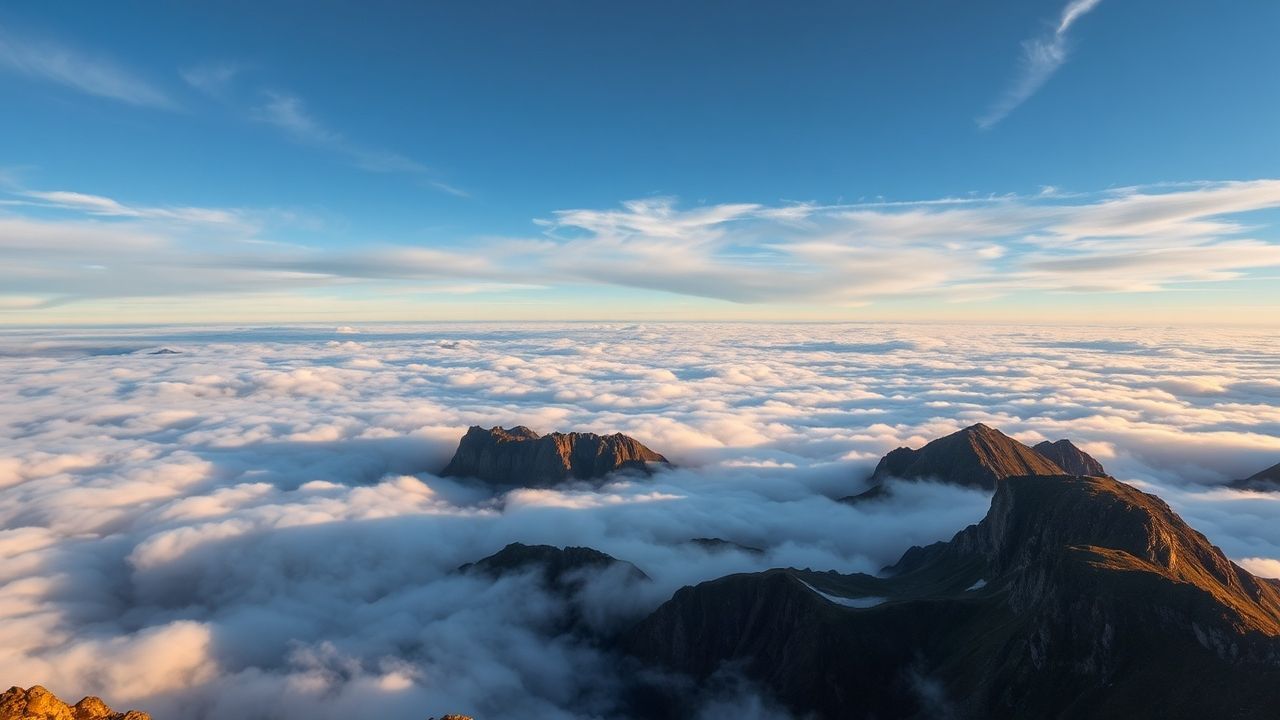 Alluring Sea Clouds Peaks in the Mist