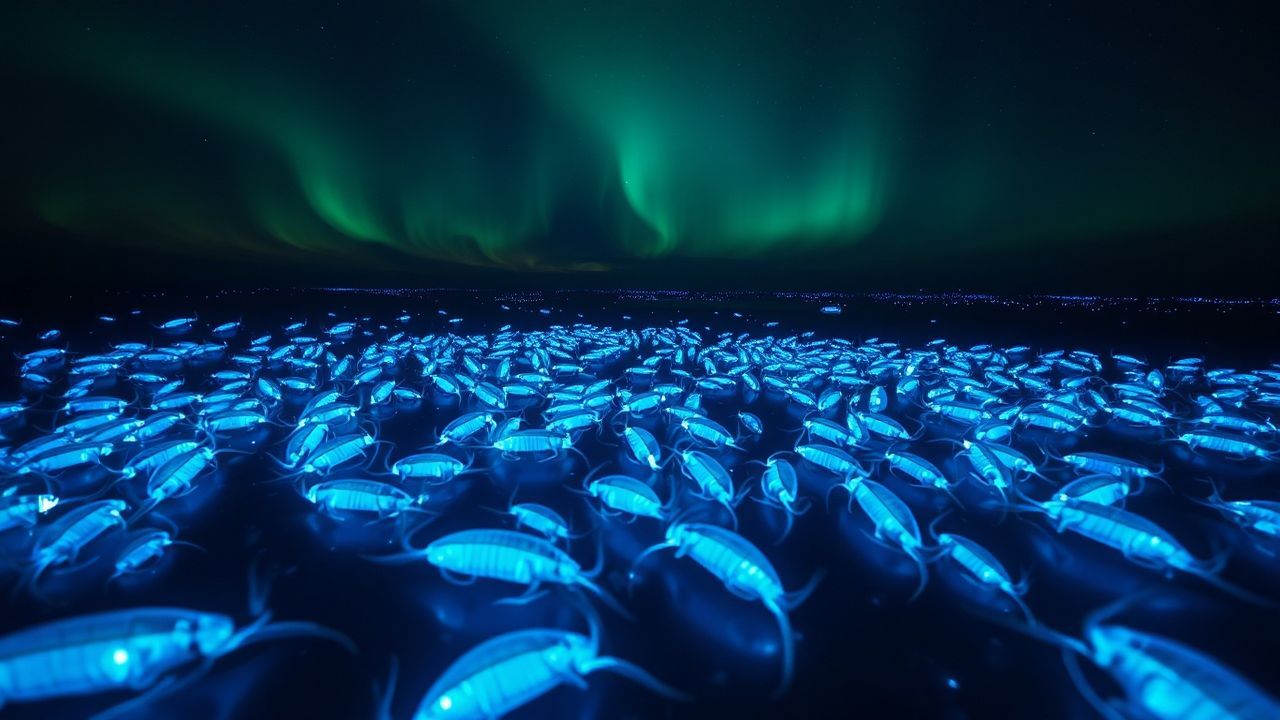 Abyssal Bioluminescent Deep Creatures Glow