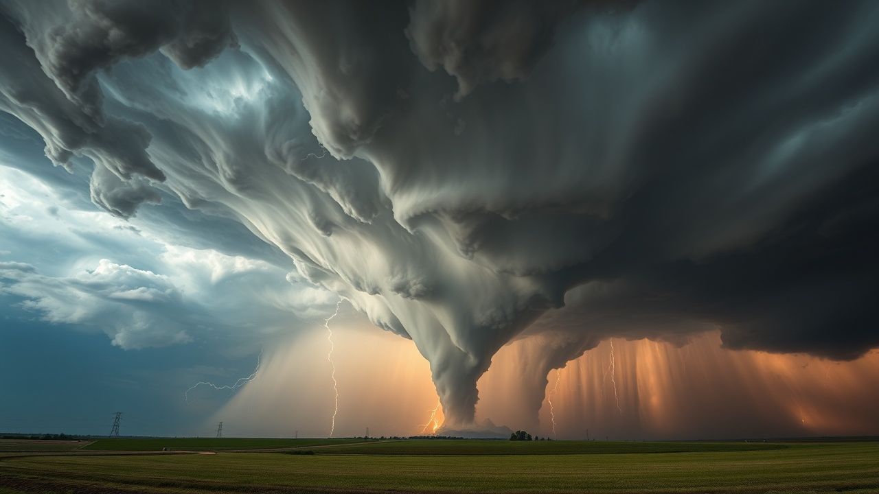 Majestic Supercell Thunderstorm Rotating