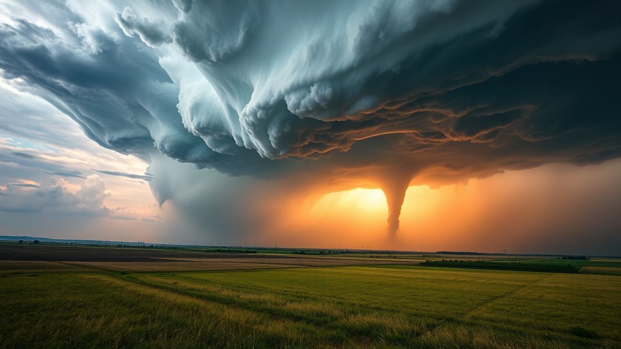 Lustrous Tornado Supercell Structure Drama