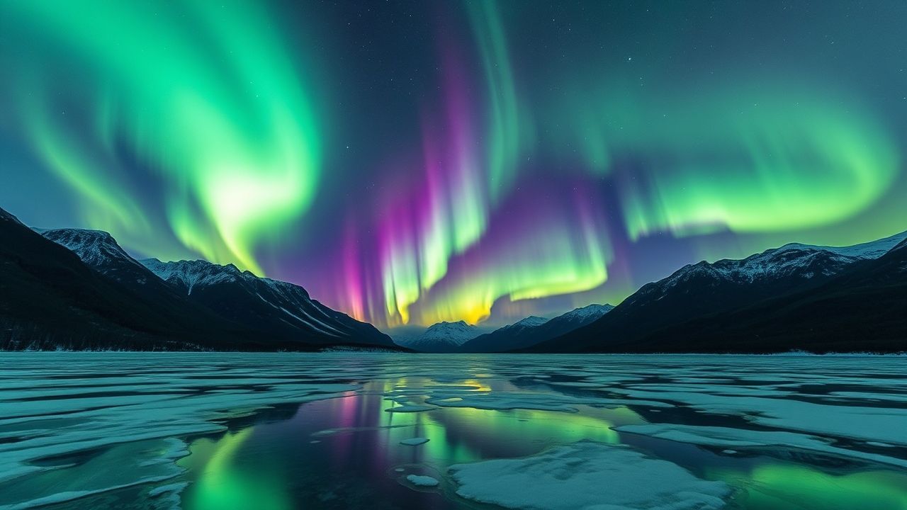 Magnificent Aurora Borealis Green Frozen