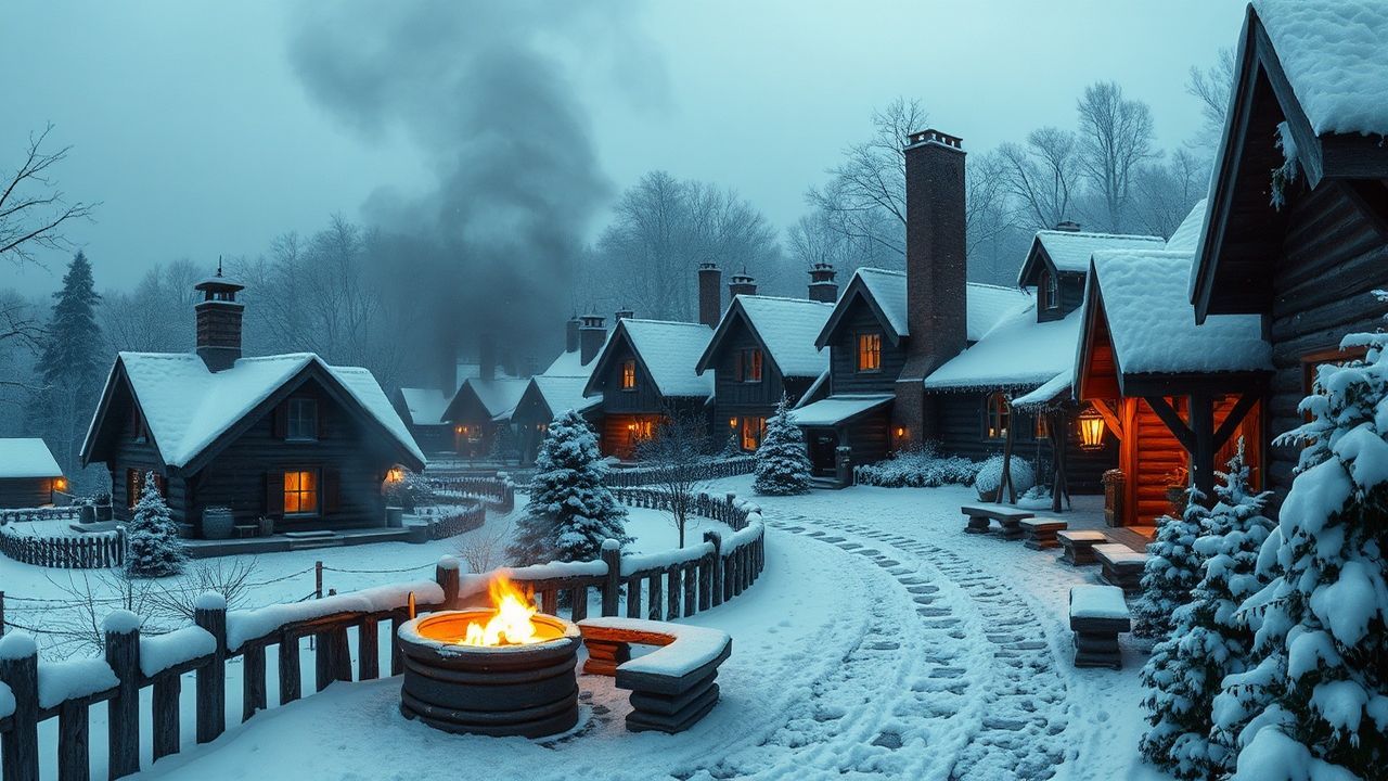 Majestic Village First Cozy in Winter