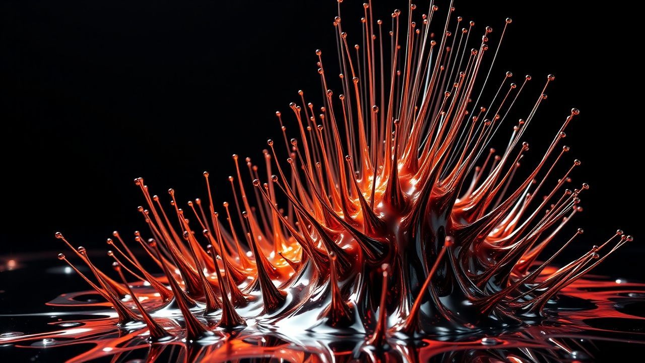 Ethereal Ferrofluid Spikes Glossy