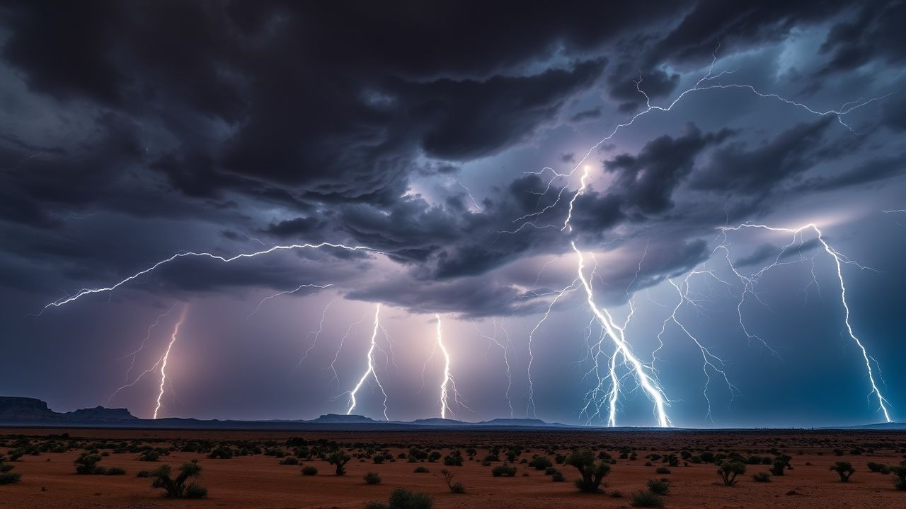 Alluring Lightning Multiple Bolts Storm