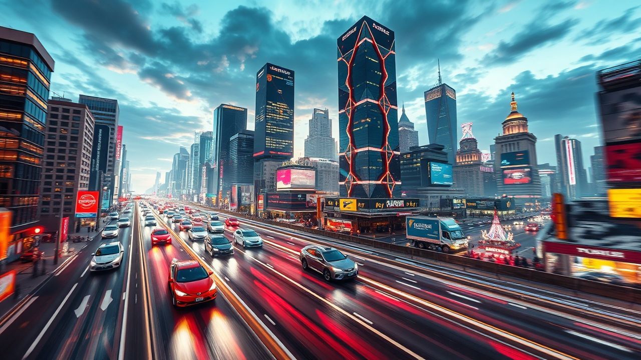 Awe-Inspiring Flying Cars Traffic Neon Dreams