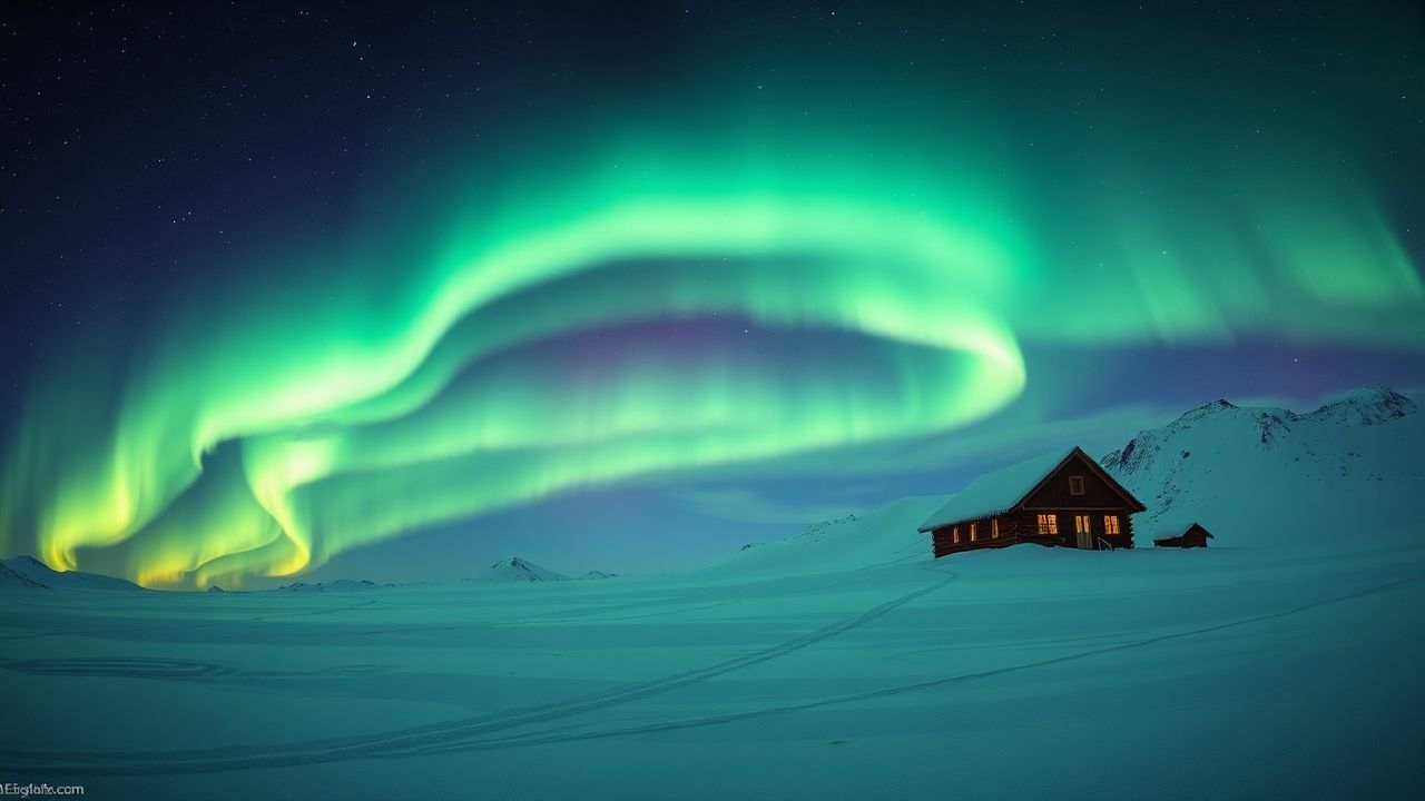 Remarkable Northern Lights Cabin in Winter