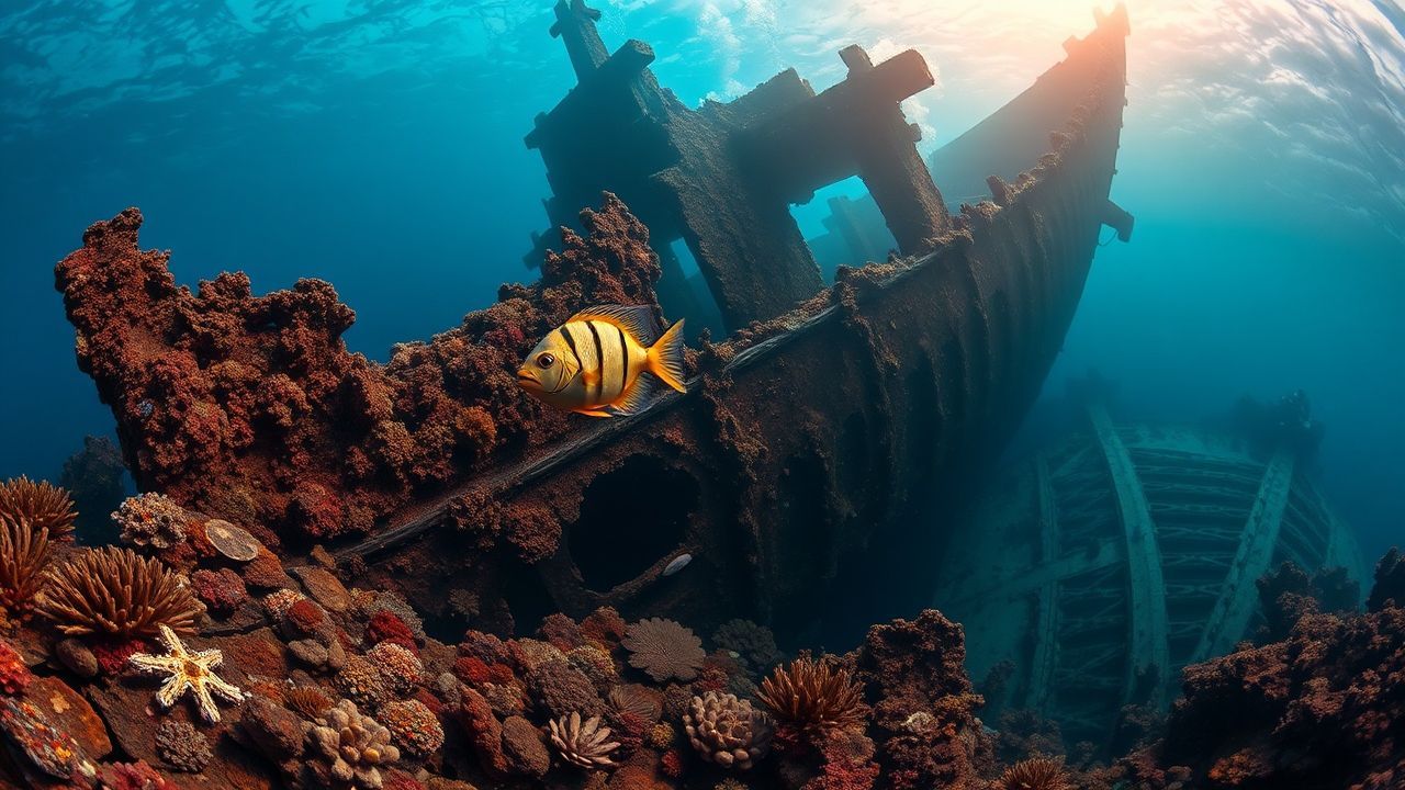 Awe-Inspiring Shipwreck Coral Encrusted