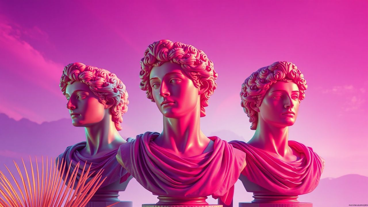 Stellar Vaporwave Roman Busts