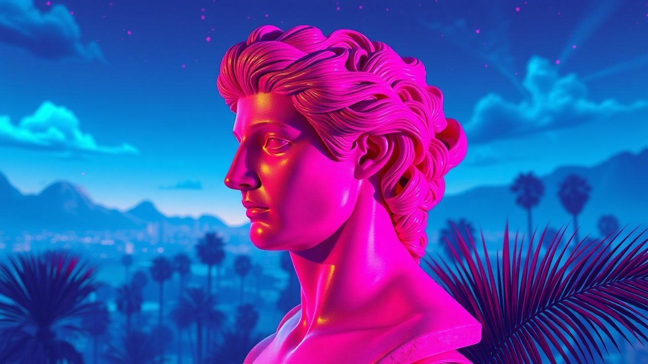 Vintage Vaporwave Roman Busts