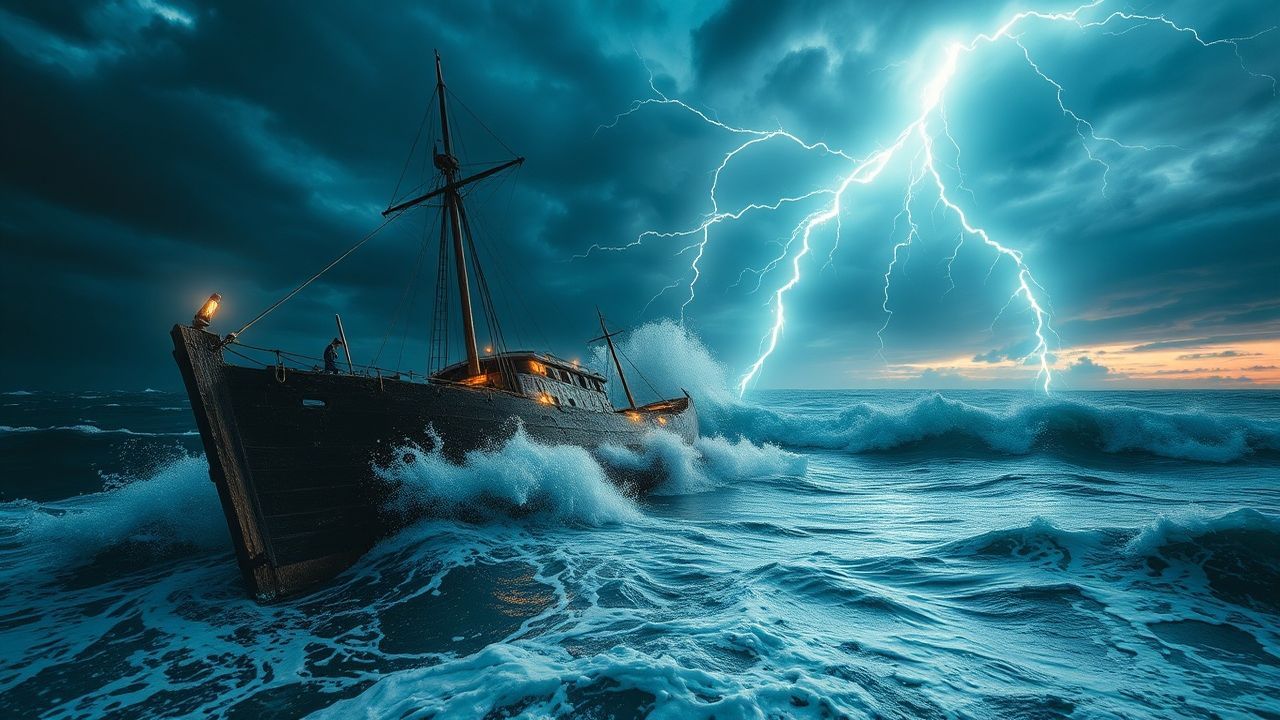 Gothic Shipwreck Stormy Seas Drama