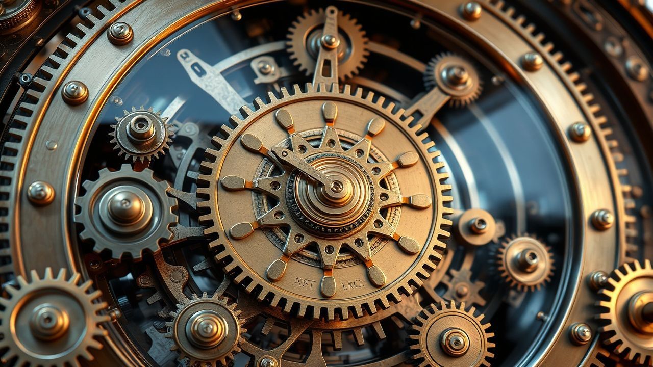 Pristine Clockwork Mechanism Gears