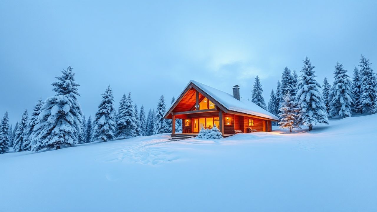 Elegant Nordic Cabin Isolation in Winter
