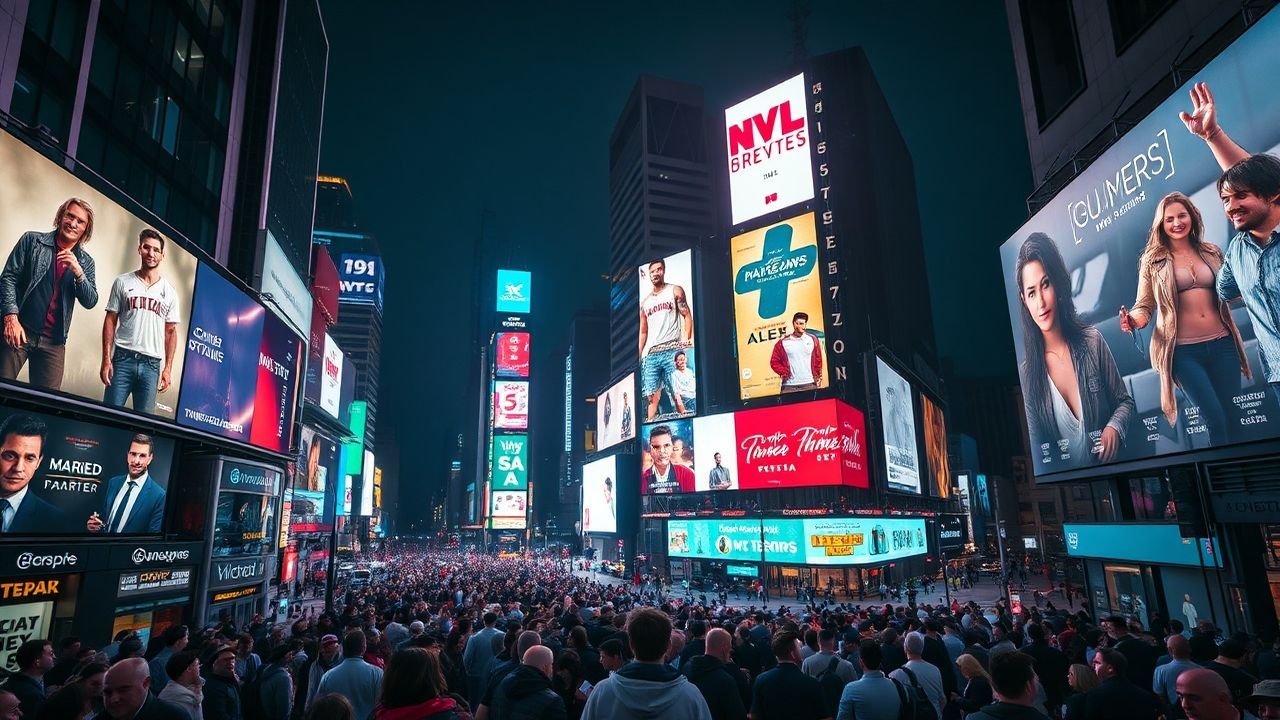 Mesmerizing Times Square Billboards by Night