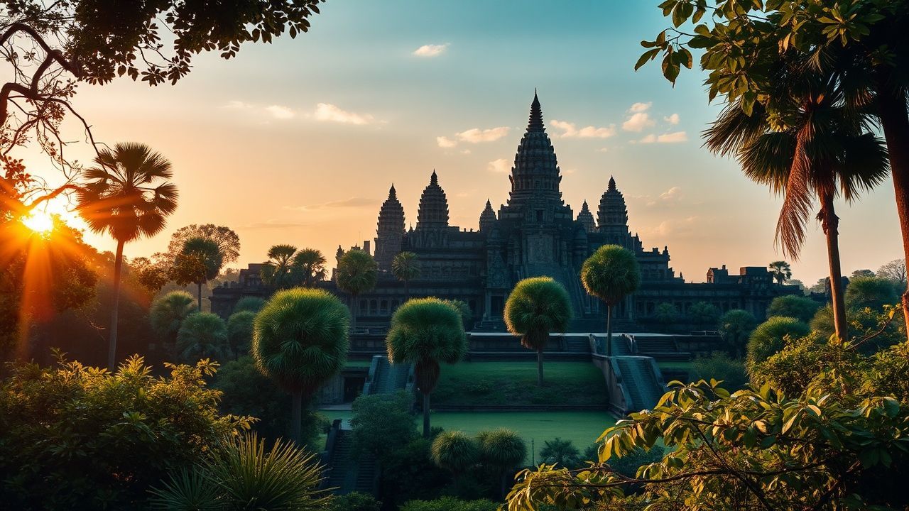 Enchanted Angkor Wat Wat Temple at Sunrise