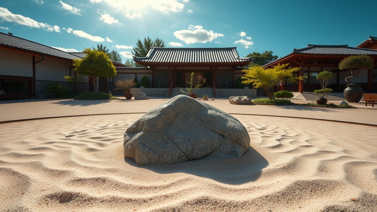 Vibrant Zen Garden Raked Serenity