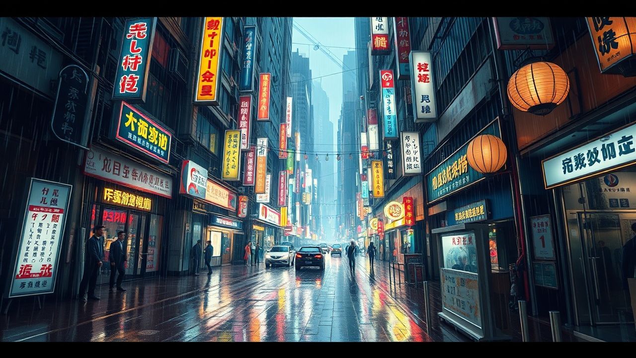 Dazzling Hong Kong Alley Neon Dreams