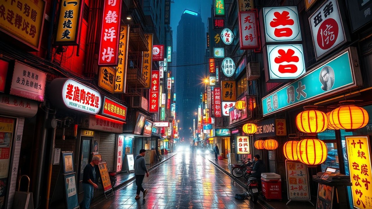 Mesmerizing Hong Kong Alley Neon Dreams