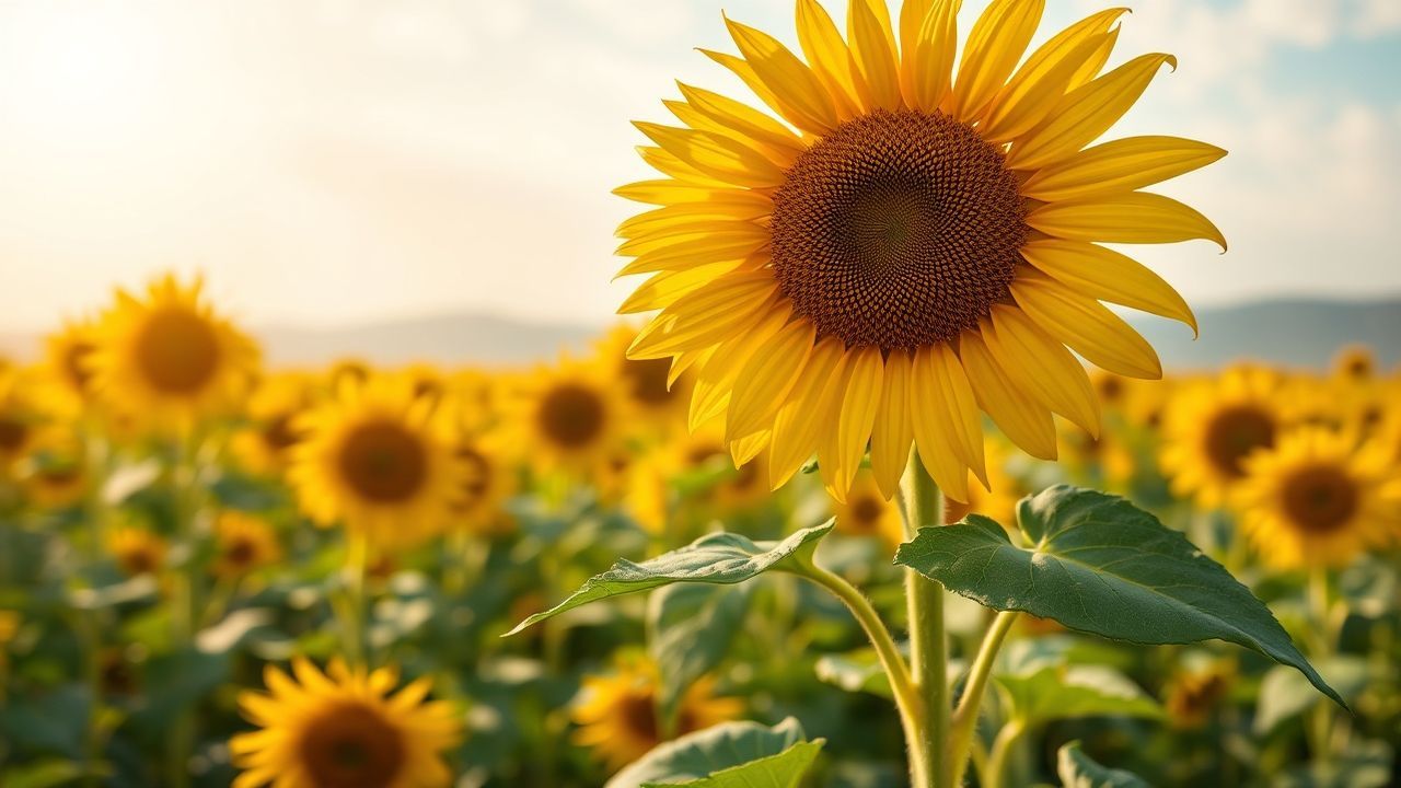 Remarkable Sunflower Field Endless in Summer