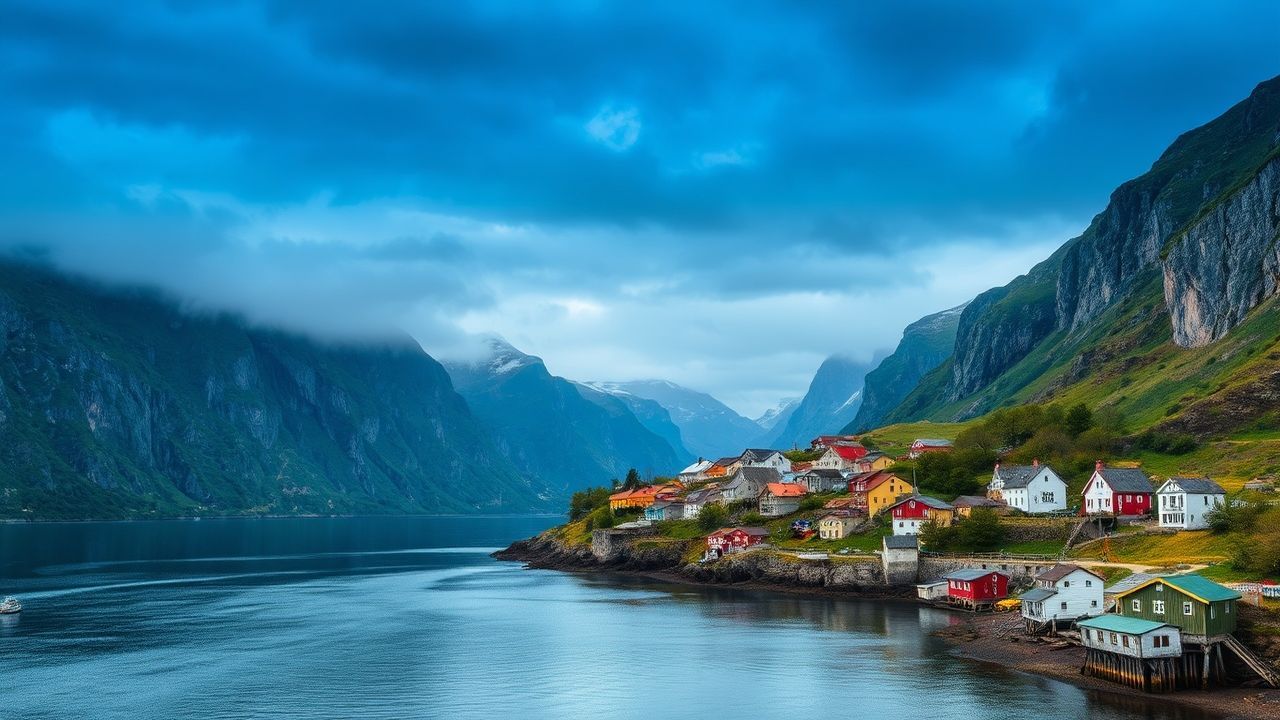 Golden Norway Fjord Cliffs Drama