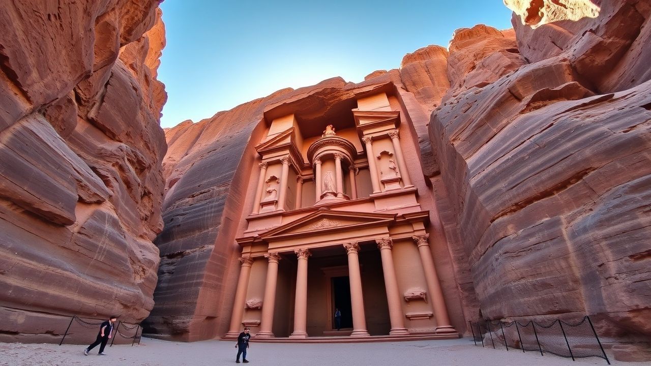 Sprawling Petra Treasury Carved Ruins