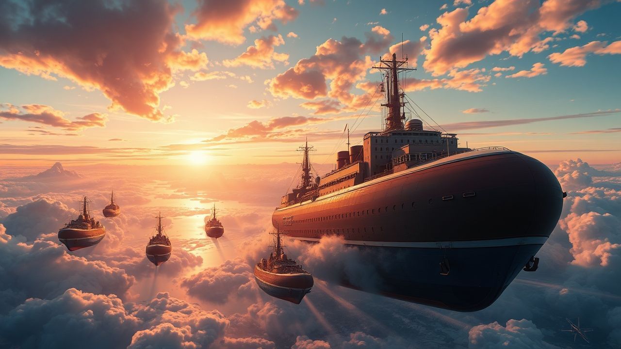 Vibrant Airship Fleet Victorian