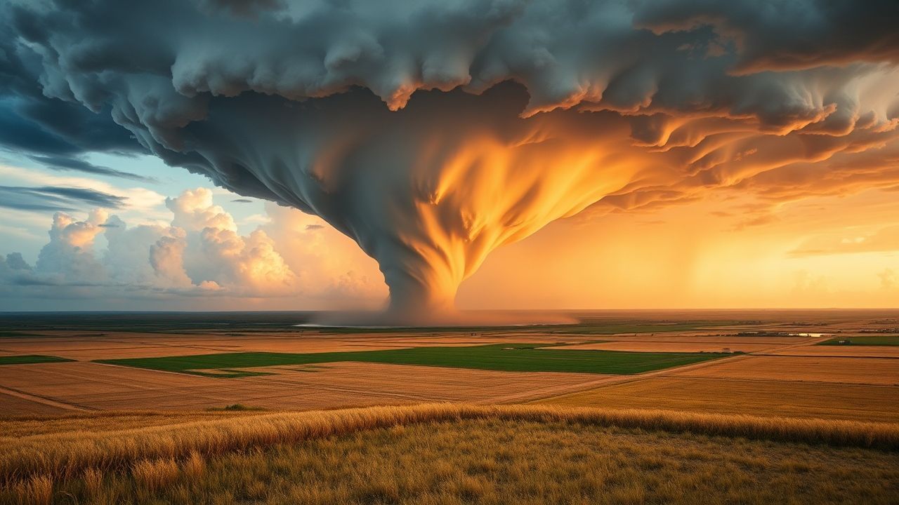 Dazzling Tornado Supercell Structure Drama