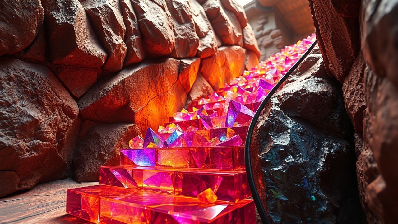 Remarkable Bismuth Staircase Rainbow Crystal