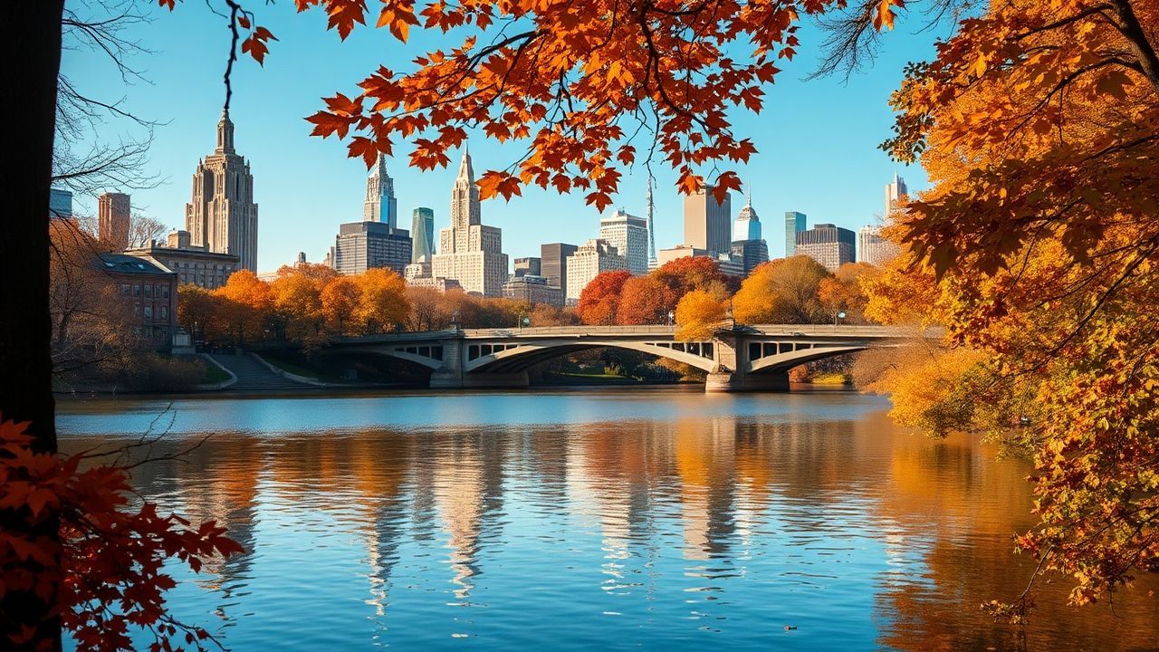 Sweeping Central Park Foliage in Autumn