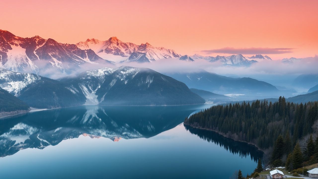 Resplendent Mountain Lake Mirror Reflections