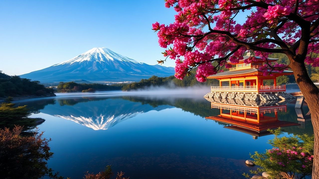 Luminous Mt. Fuji Mount Lakes Reflections