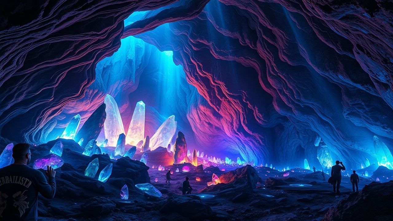 Mystical Cave Gems Formations Crystal