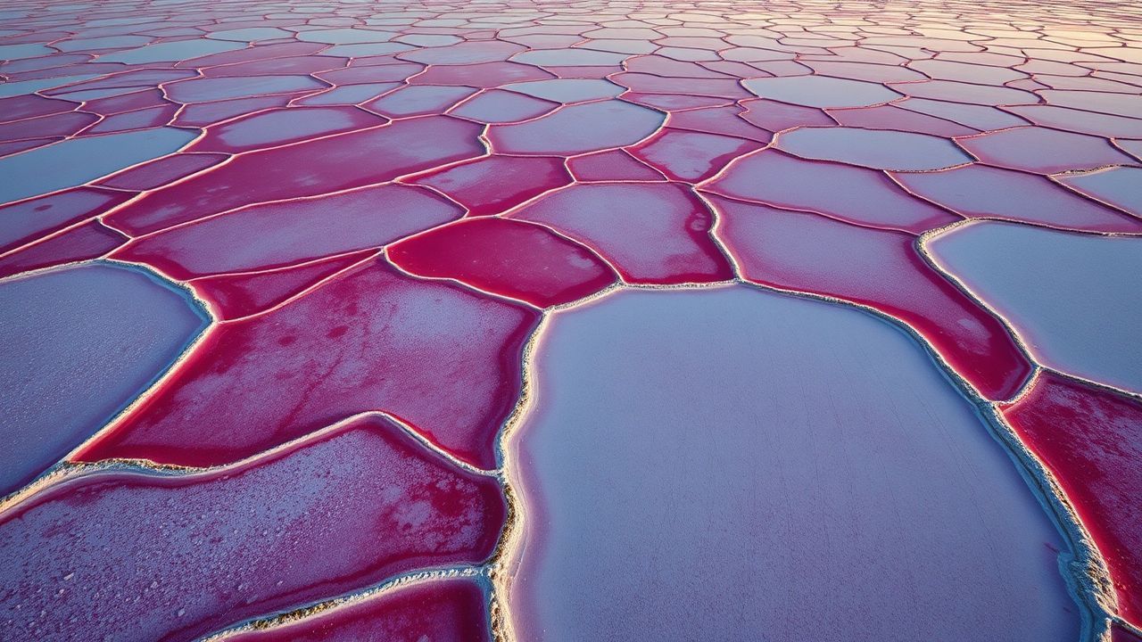 Extraordinary Salt Ponds Pink from Above