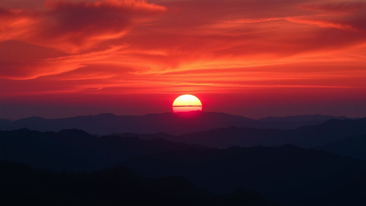 Brilliant Fire Sky Orange at Sunset