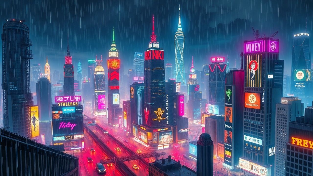 Holographic Cyberpunk Megacity Endless Neon Dreams