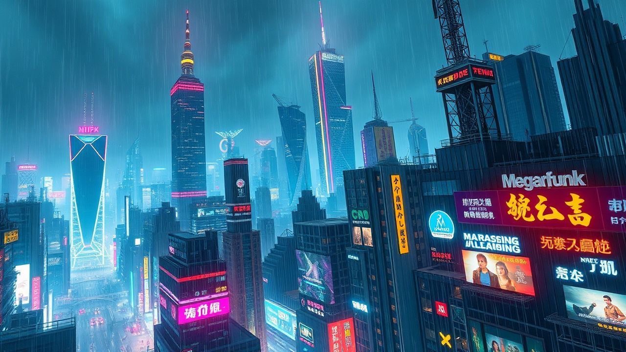 Neon Cyberpunk Megacity Endless Neon Dreams