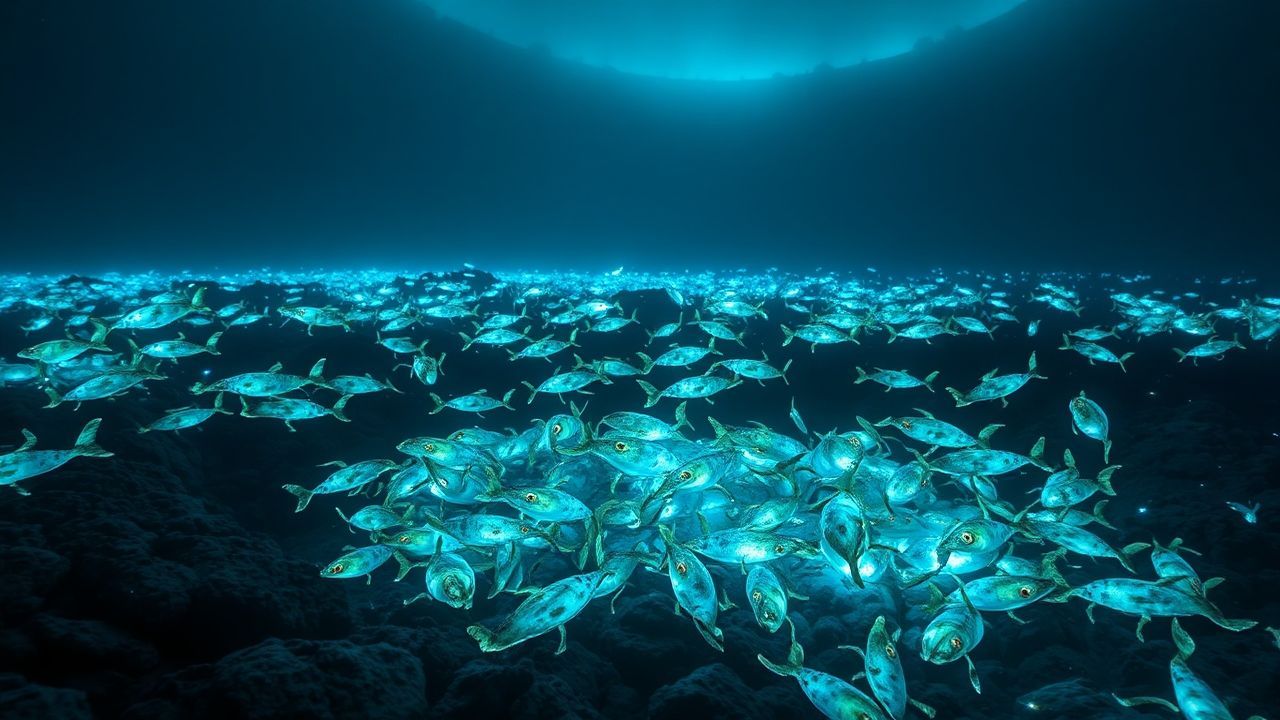 Resplendent Bioluminescent Deep Creatures Glow
