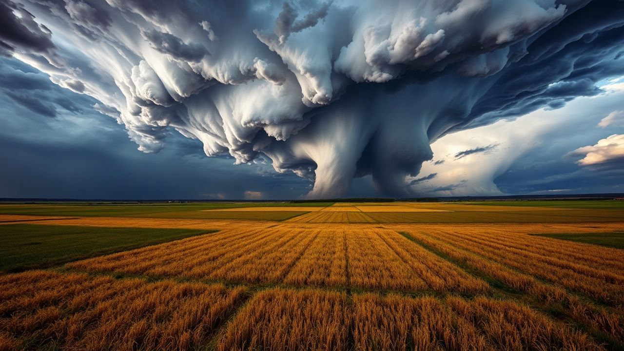 Striking Tornado Supercell Structure Drama