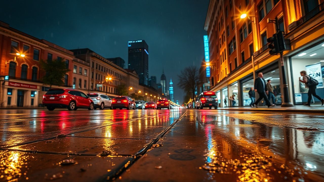 Glorious Street Reflections Lights in the Rain