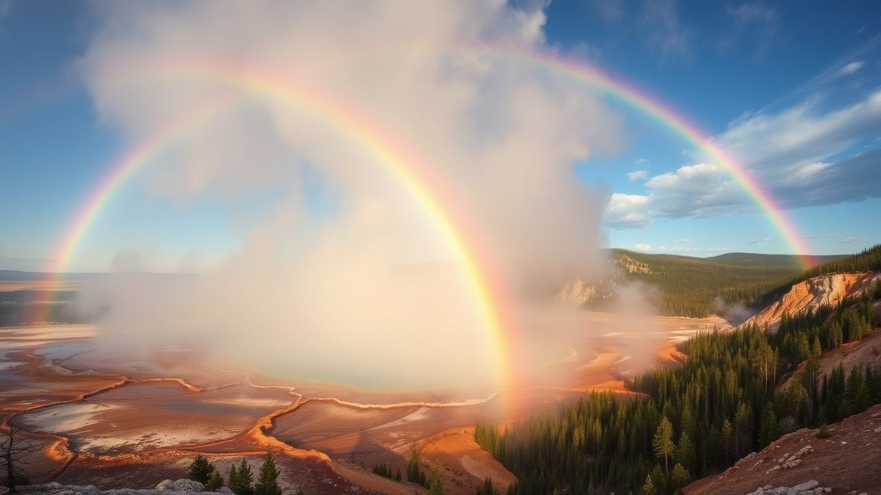 Majestic Grand Prismatic Rainbow in Spring