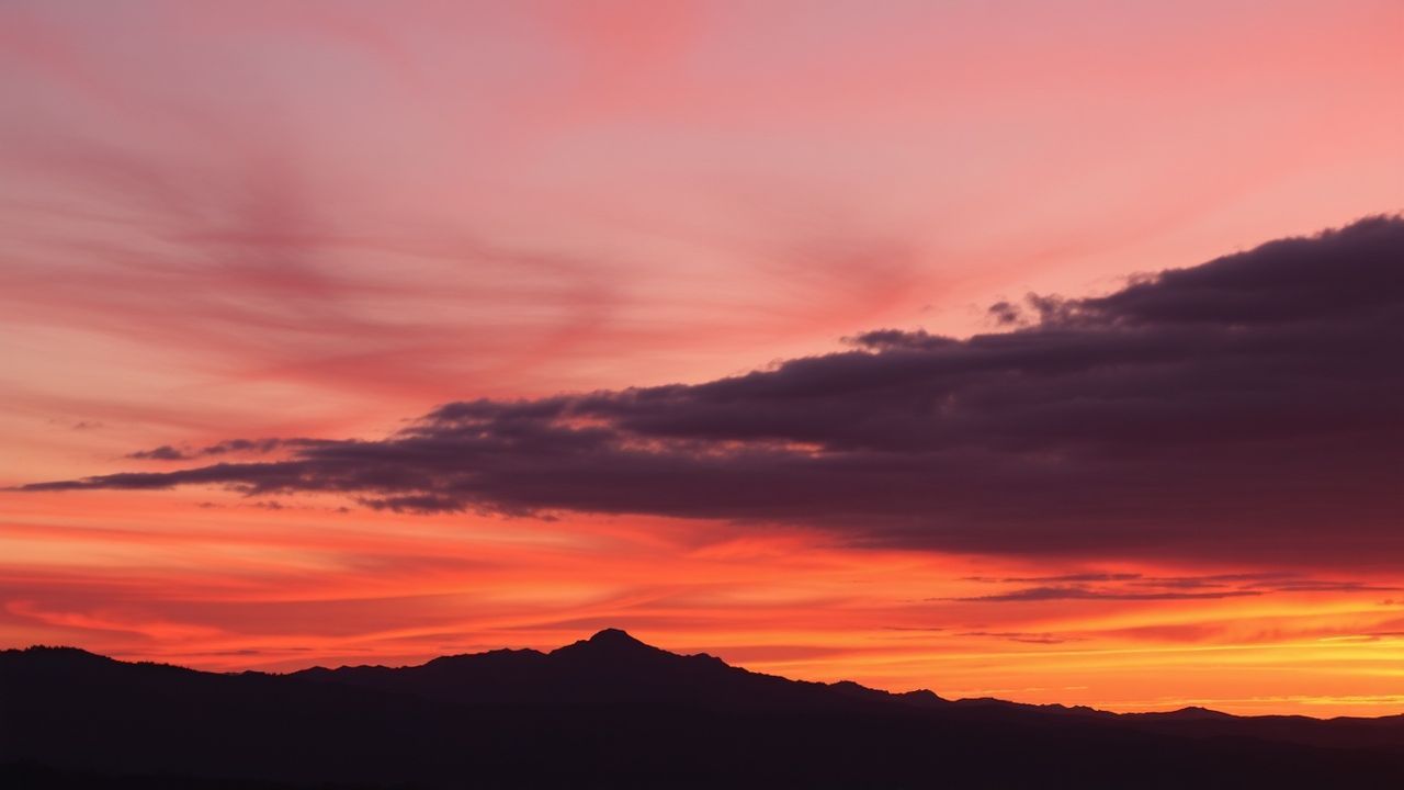 Vast Fire Sky Orange at Sunset